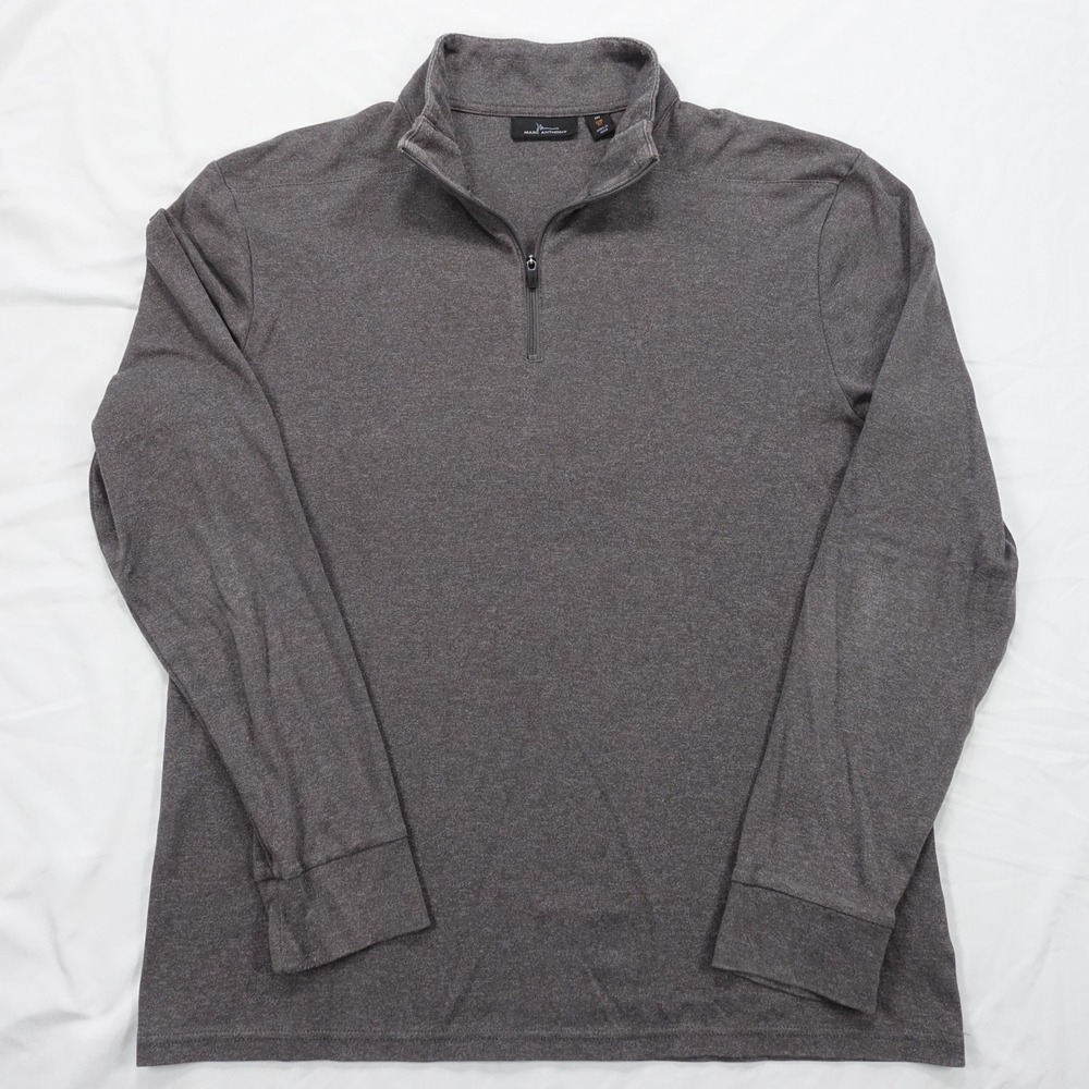Marc Anthony Quarter Zip Pullover Sweater Mens Medium Slim Fit Heathered Gray